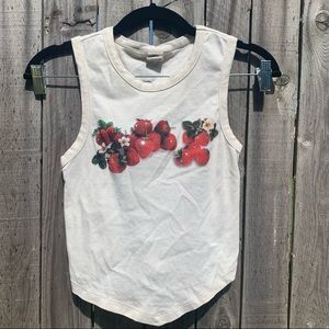 Urban Outfitters Fruit Strawberry Rhinestones Open Back Tank Top SZ M